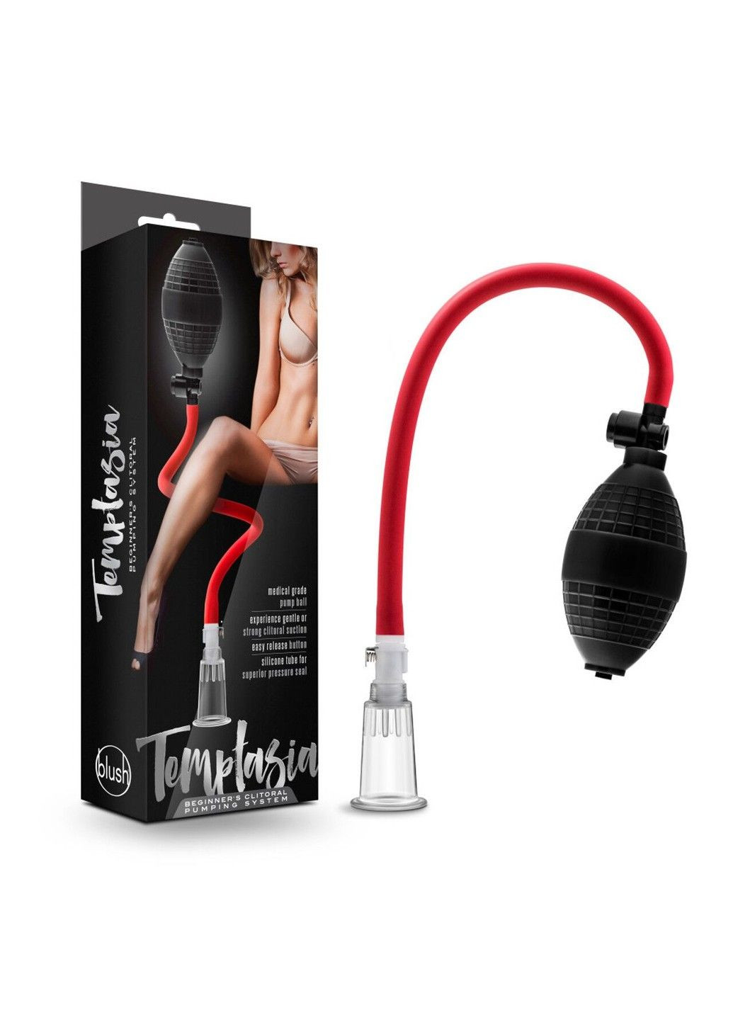 Вакуумная помпа для клитора Temptasia by - Beginner's Clitoral Pumping System - Black Blush (315497723)