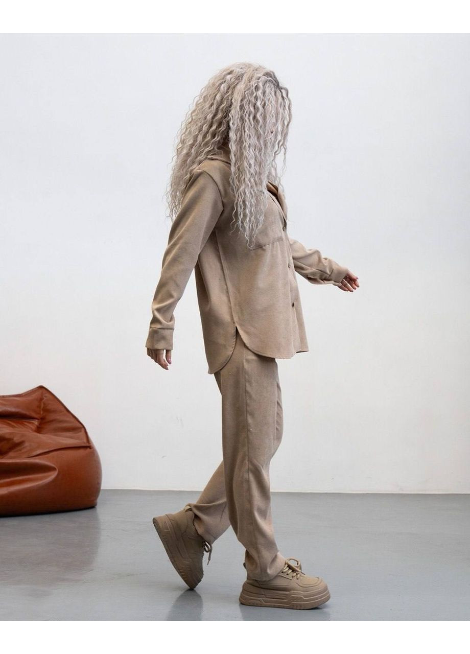 Жіночий Мікро вельветовий костюм: сорочка + штани Україна (361044167)