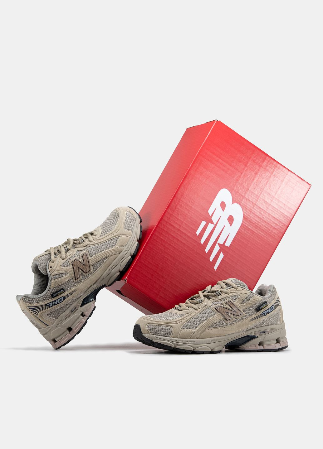 Бежевые зимние кроссовки зимние мужские new balance 740 thinsulate winter beige termo gore-tex | нью беланс 740 бежевые термо No Brand