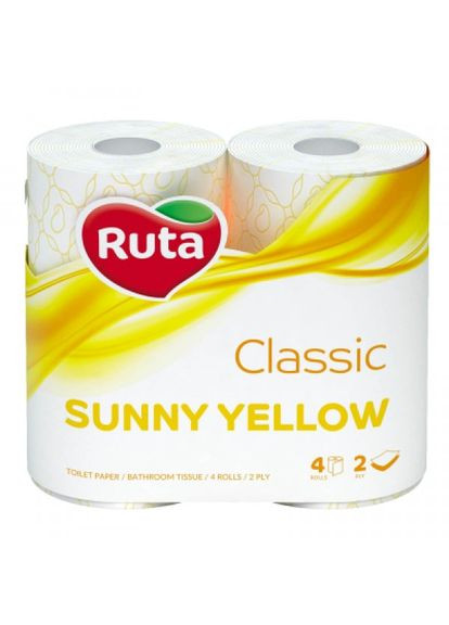 Туалетний папір Classic 2 шари Жовтий 4 рулони (4820023748835) Ruta classic 2 слоя желтая 4 рулона (268147591)