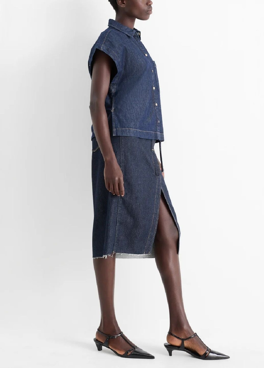 Темно-синяя однотонная юбка C&A