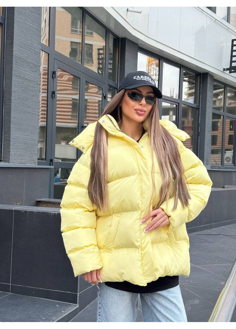 Желтый зимний Пуховик No Brand