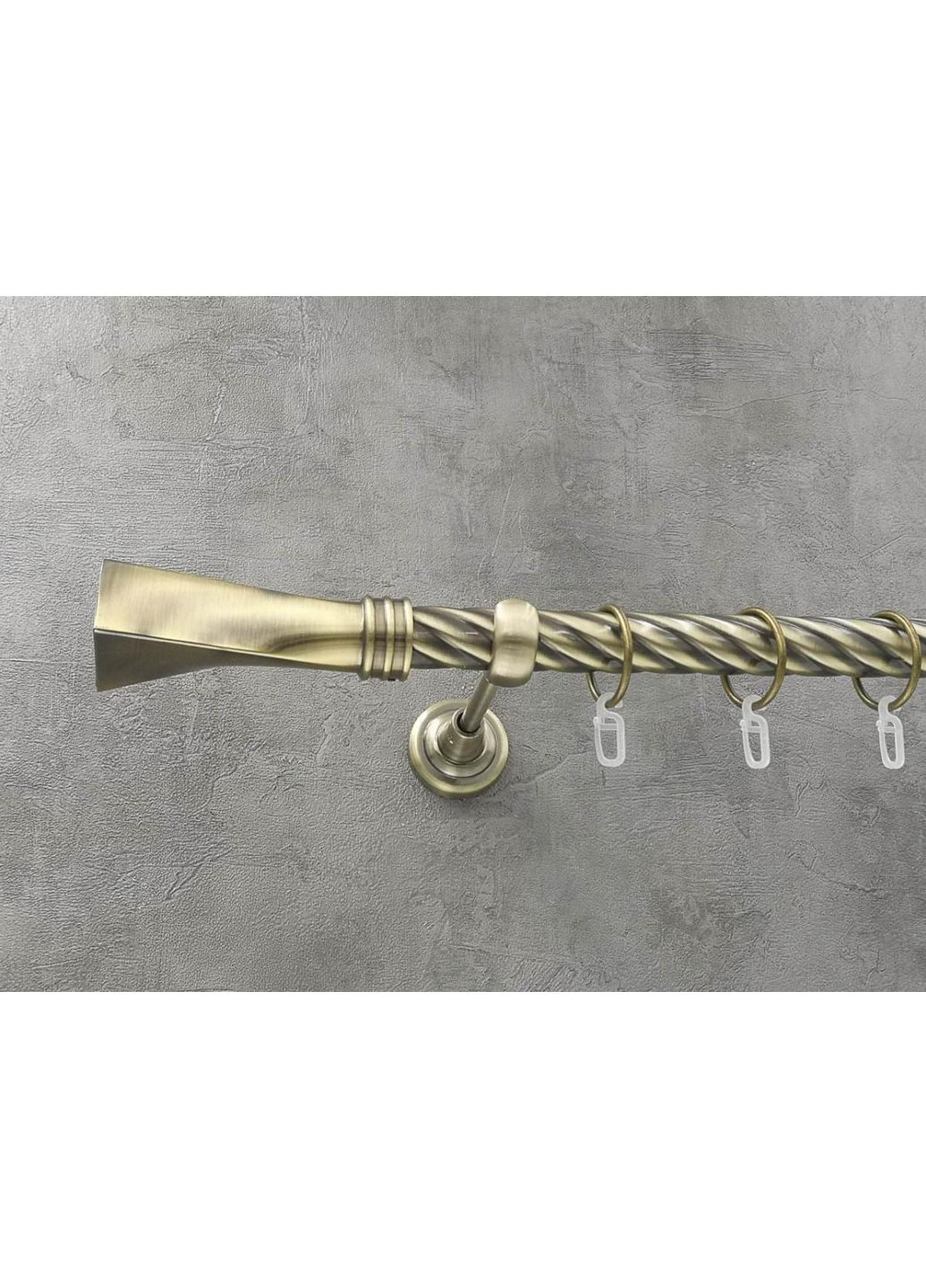 Карниз Свінг кручена штанга одинарний відкритий 25 мм 160 см Антик Quadrum (352778012)