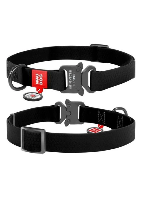 Нашийник для тварин Waterproof з QR паспортом M Ш 20 мм Д 24-40 см( ) (27931) WAUDOG Waterproof з QR паспортом M Ш 20 мм Д 24-40 см(чор (276975226)