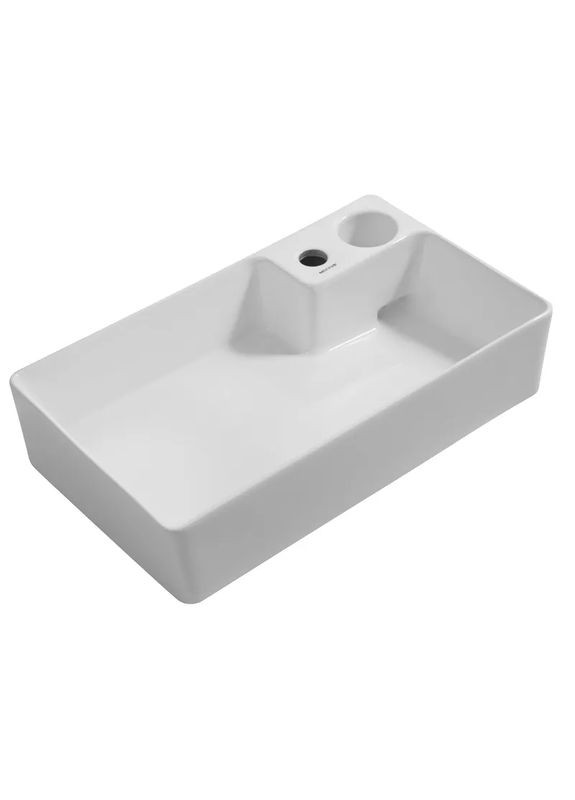 Раковина накладная Premium STYLE-0202 600х350х140mm с донным клапаном и отверстием под смеситель (MP6512) Mixxus (315728675)