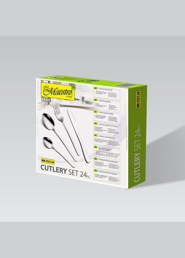 Набор столовых приборов MR-1521-24 24 предмета серебристый Maestro (364498585)