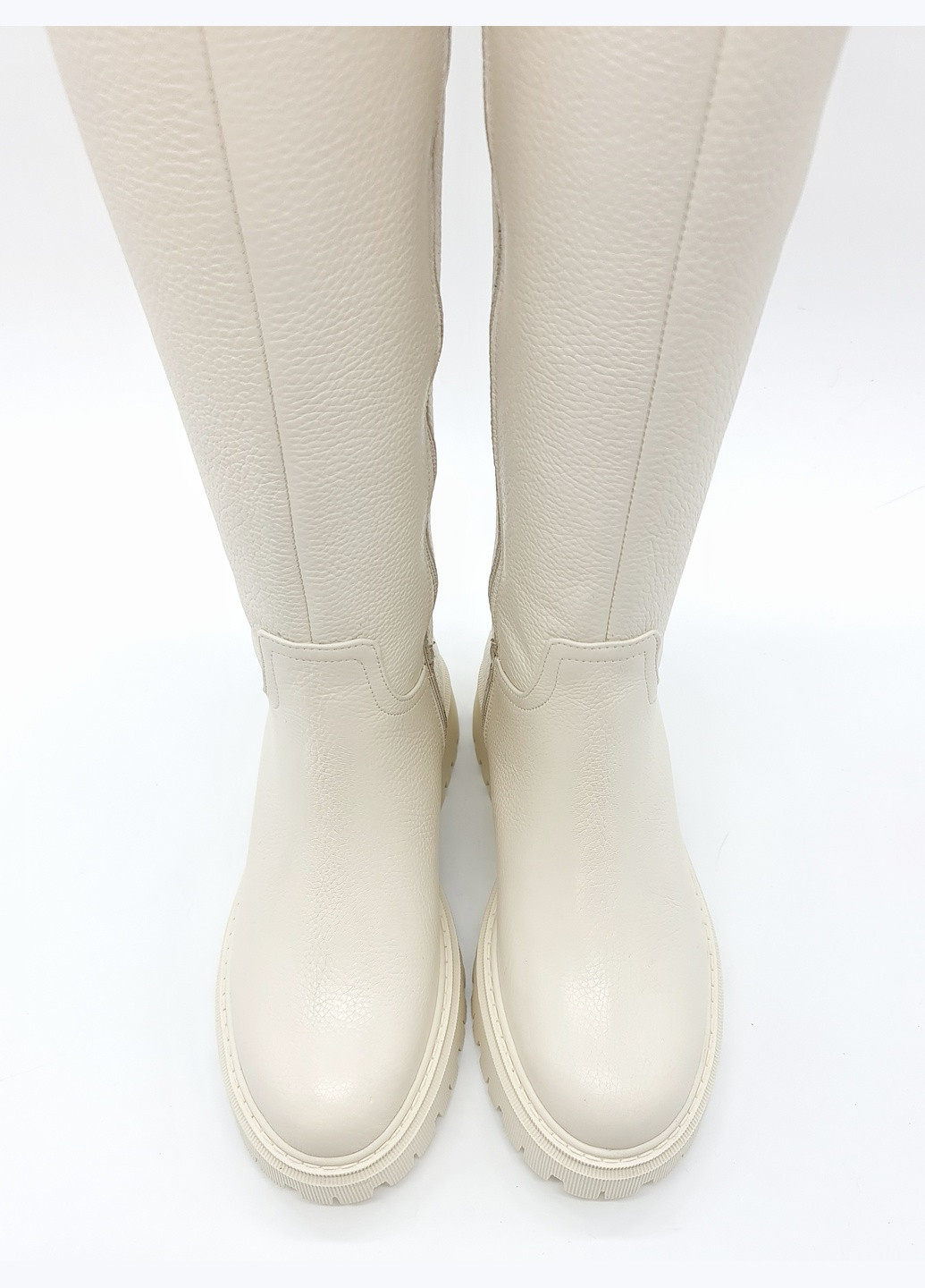 Жіночі чоботи єврозима молочні шкіряні MR-17-1 24,5 см (р) Morento (259301288)