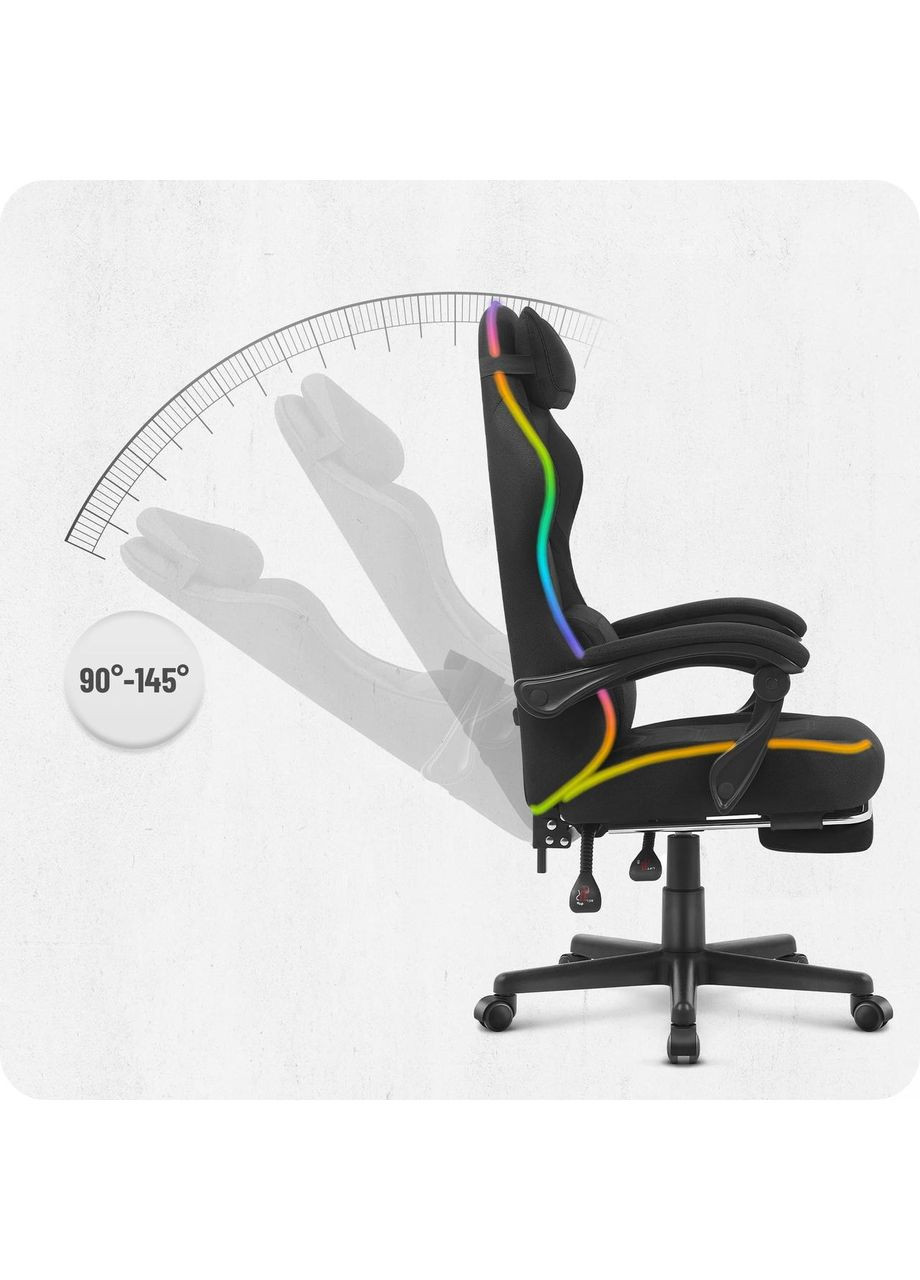 Крісло C502 LED Black тканина No Brand (361443803)