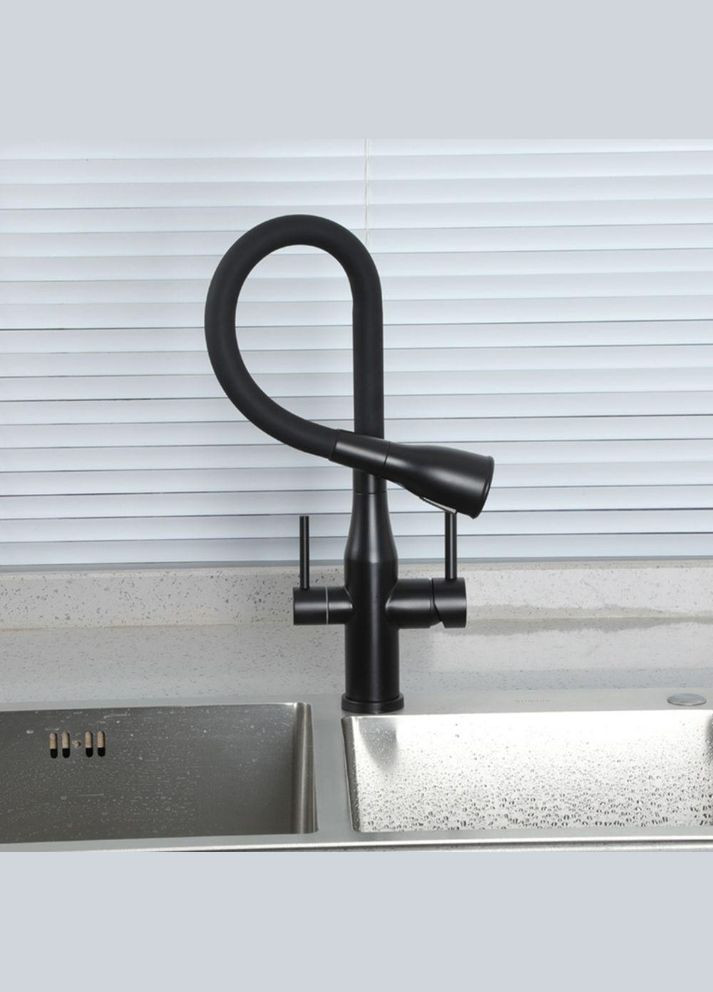 Змішувач для кухні G439966 із підключенням фільтра питної води, чорний GAPPO (275335488)