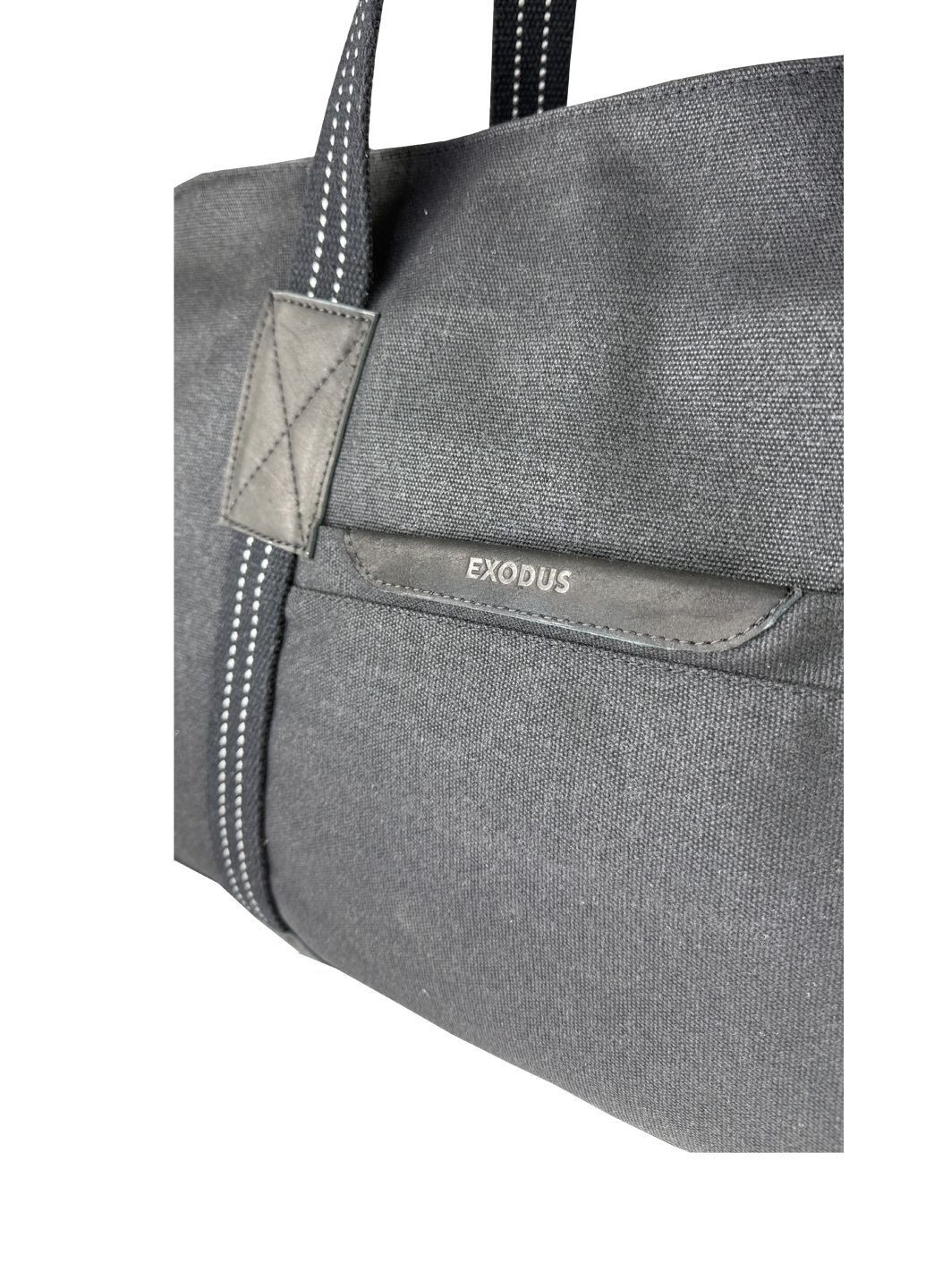 Сумка Дорожня Leather Canvas Чорний D1601EX017 Exodus дорожня сумка (370785985)