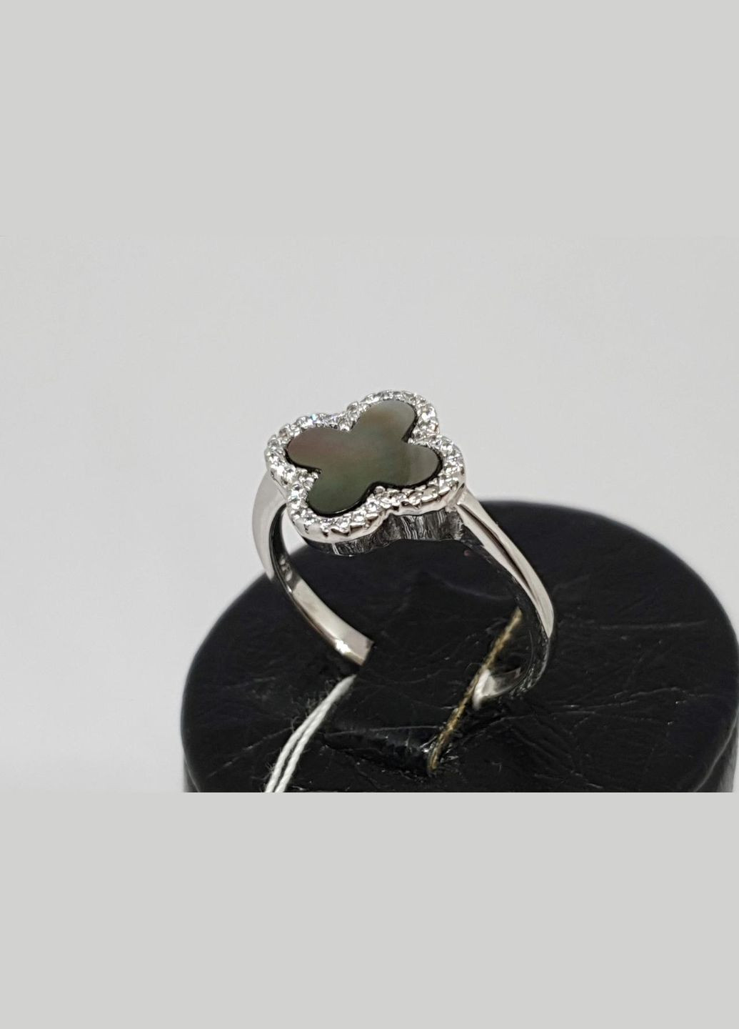 Серебряное кольцо Клевер с перламутром. 12111487034Ч Diama (278315224)