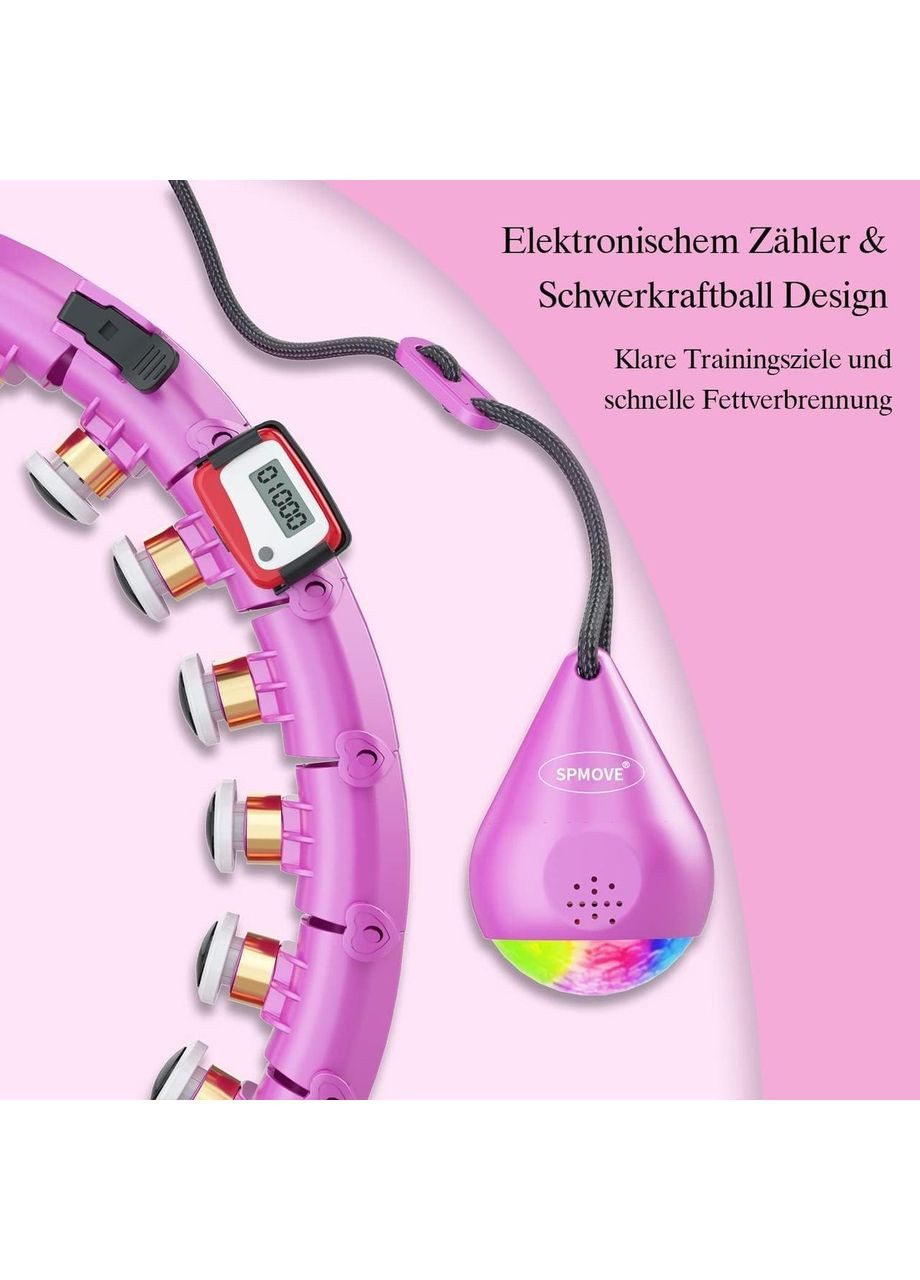 Смарт хулахуп SPMOVE з лічильником для схуднення, 24 секції, масажний обруч 360°, гравітаційна куля для фітнесу, тренувань No Brand (338193404)
