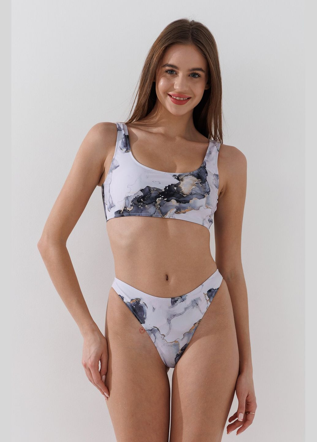 Серый демисезонный купальник верх с узором 8462-k серый shop (2000990926326) On me