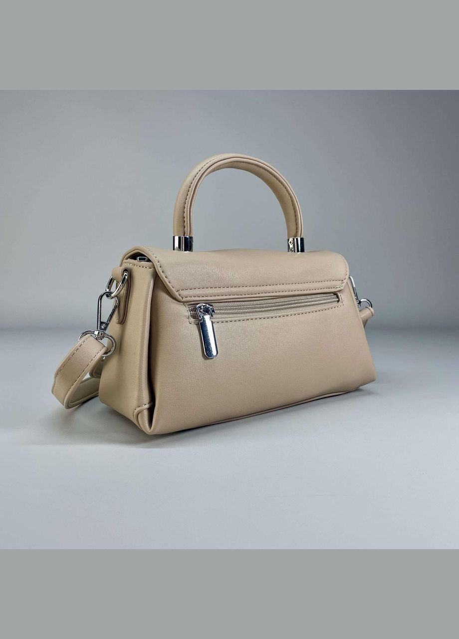 Жіноча сумка з екошкіри з одним великим відділенням на блискавці бежева Alex&Mia (324114018)