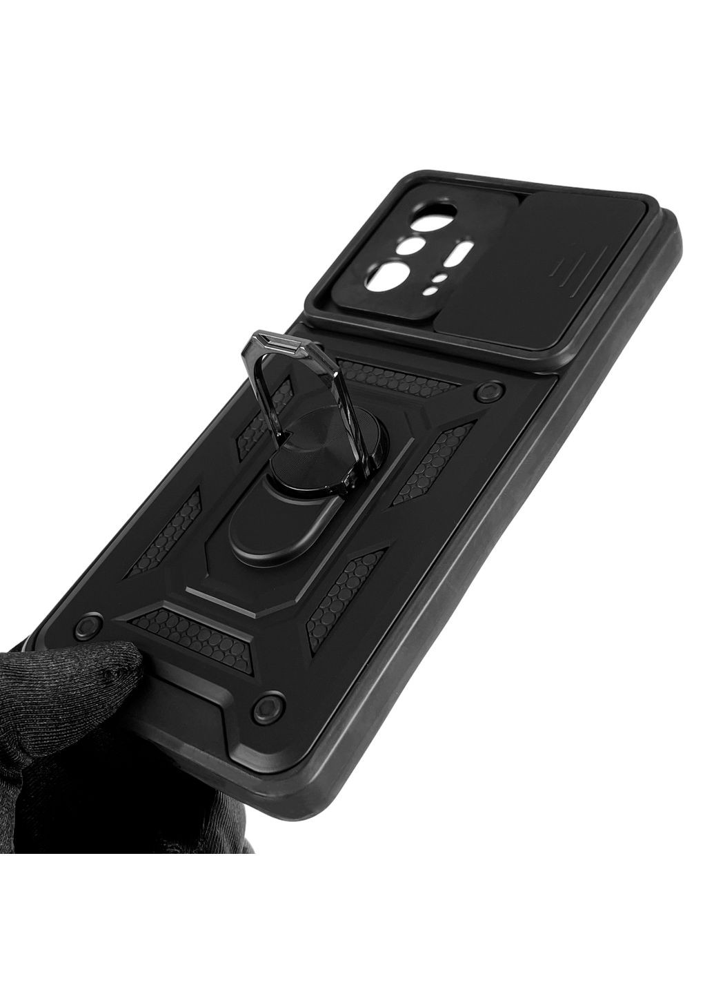 Чехол для 11T бронированный с кольцом со шторкой на сяоми 11т чёрный rg1 Xiaomi (366022492)