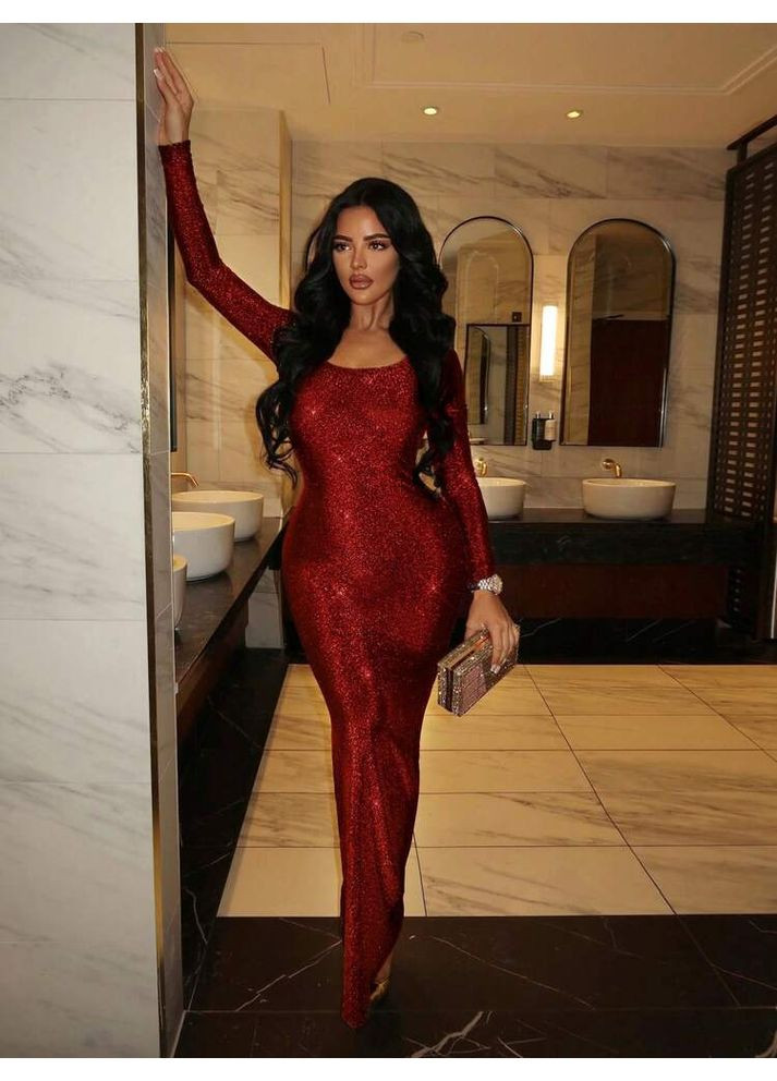 Червона кежуал сукня SHEIN однотонна