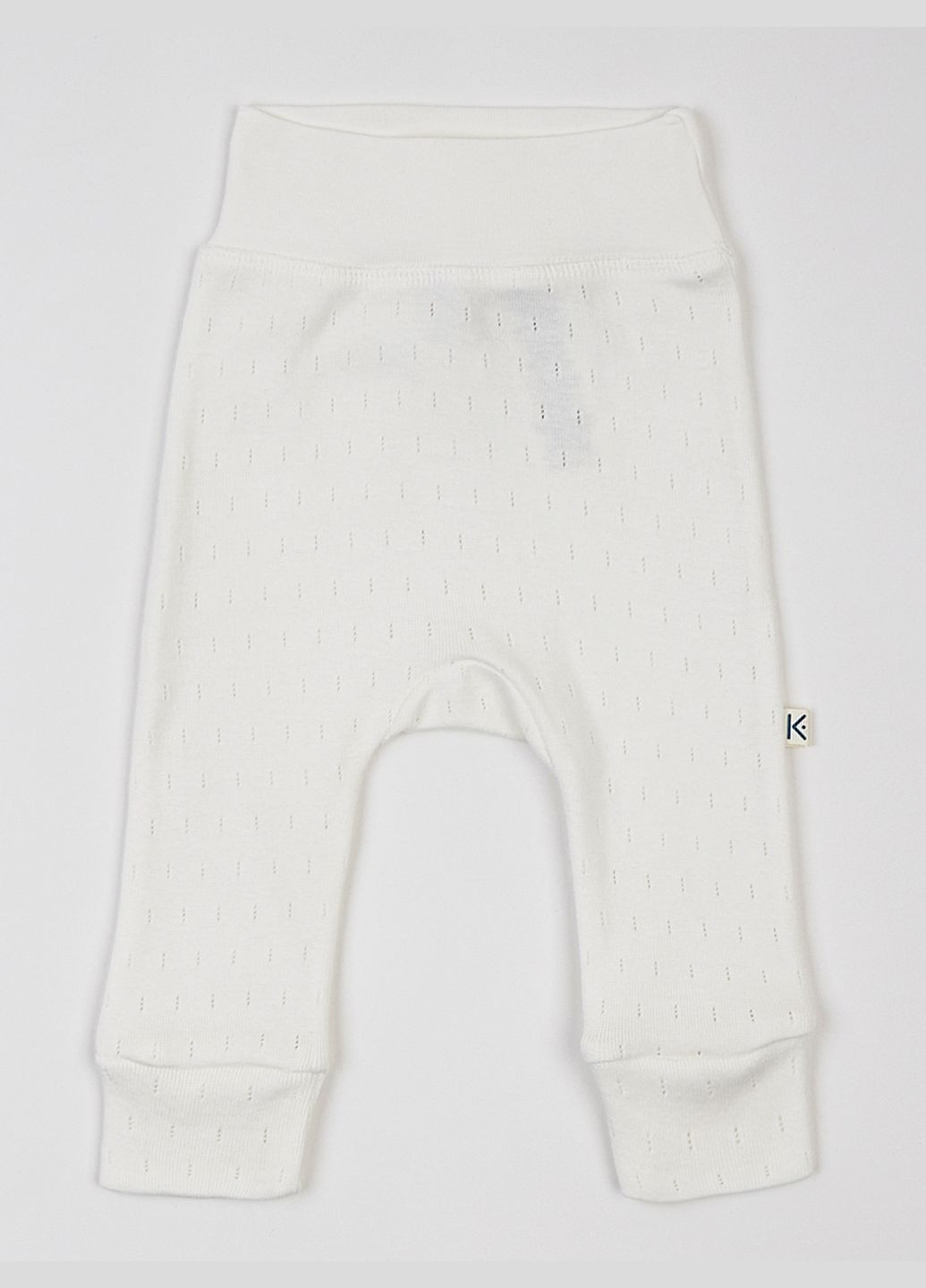 Молочний літній комплект для немовлят з ажурним візерунком (боді на запах з довгим рукавом, повзуни та шапочка) KRAKO