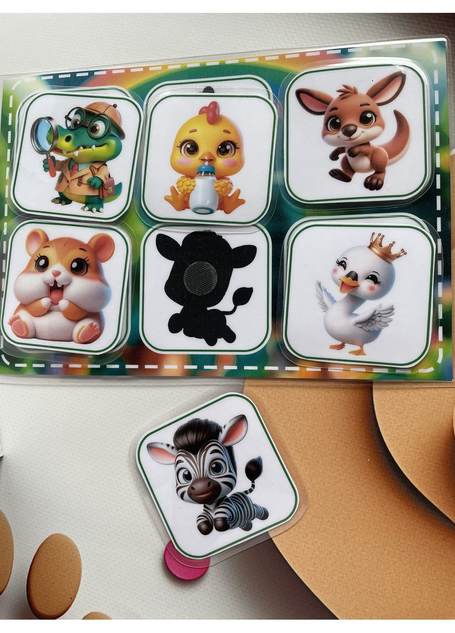 Тіньове лото на липучках «Хвостаті, Вусаті, Крилаті» No Brand (370952794)