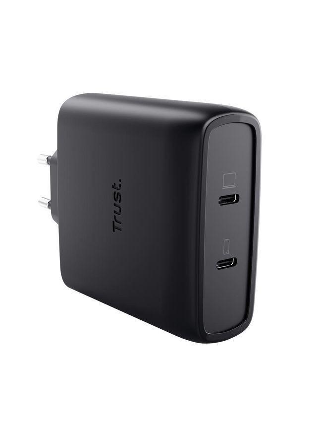 Зарядне пристрій мережевий Maxo 100Вт, GaN, 2xUSB-C, PD/PPS, чорний Trust (360604620)