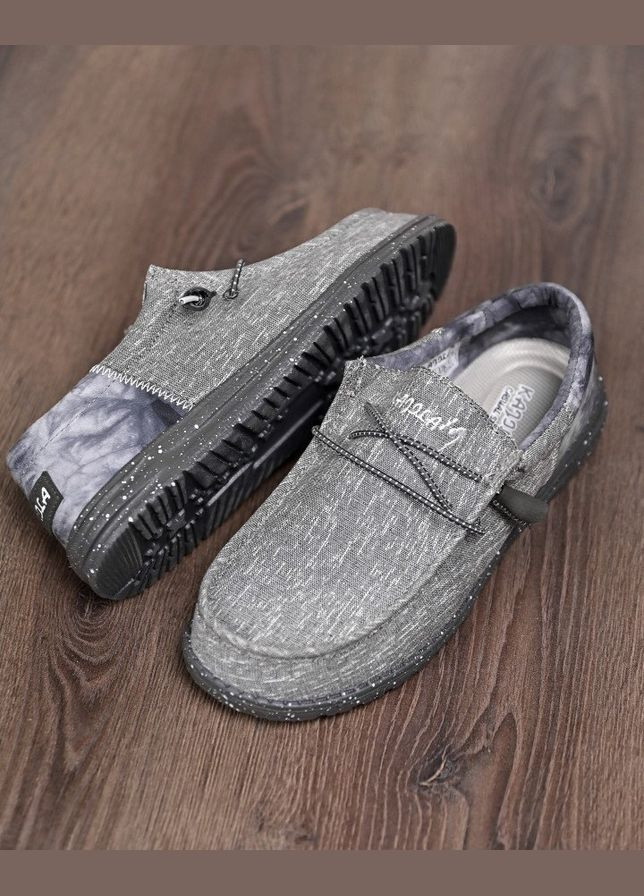 Серые мужские лоферы кордура черные No Brand