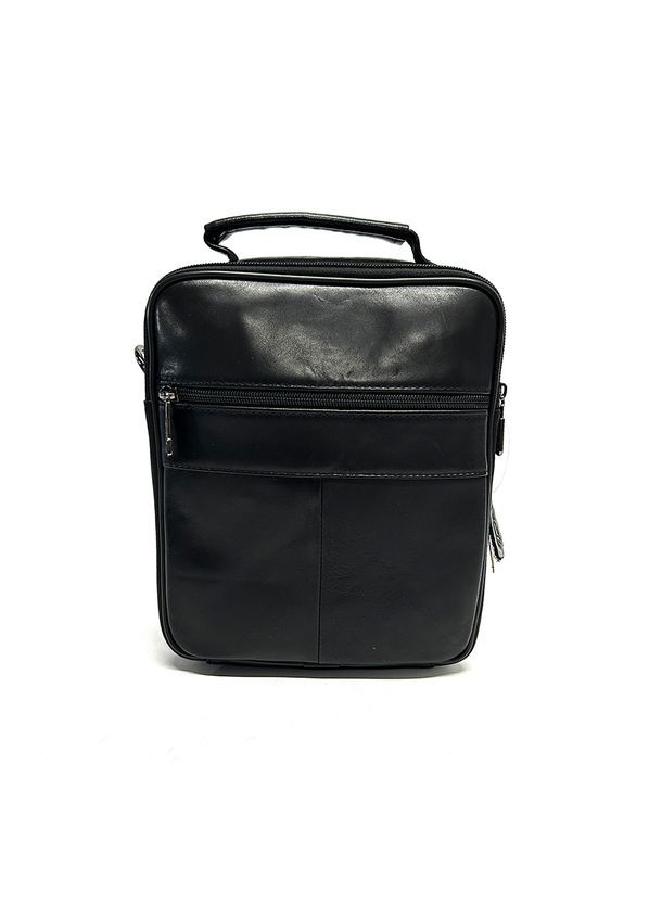 Чорна чоловіча маленька шкіряна вертикальна сумка месенджер через плече Oscar (305821983)