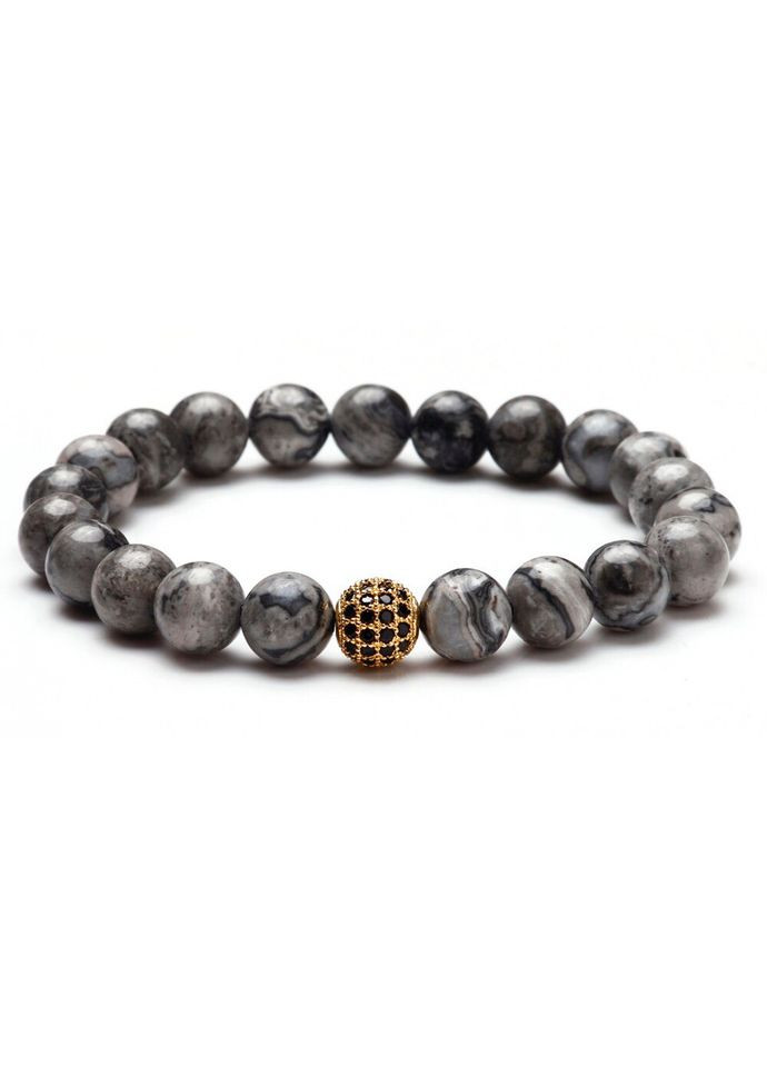 Браслет із яшми з кулею золотого кольору (90059) Hemst (301071389)