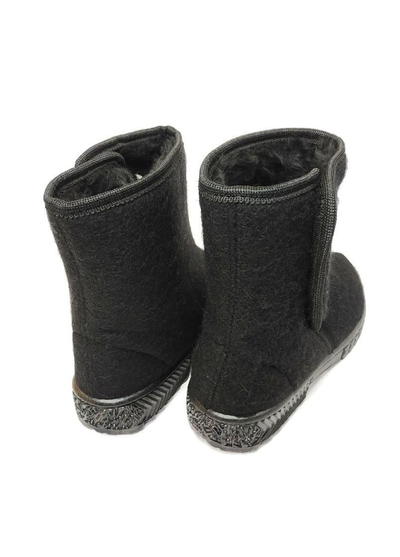 Черные бурки женские короткие черные на липучке 5005-2 Dago