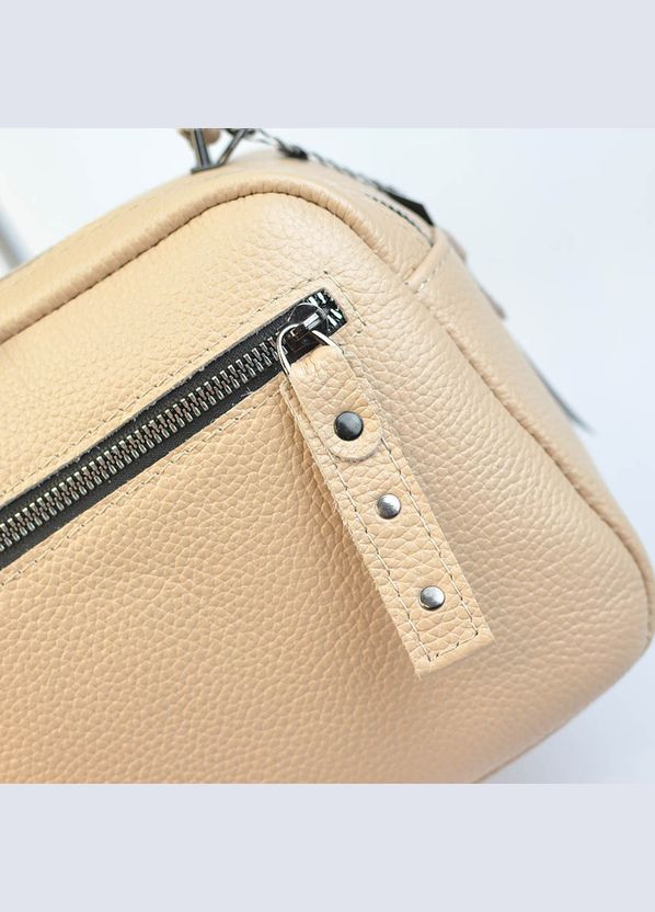 Пудровая маленькая женская молодежная кожаная сумка кросс-боди через плечо Serebro (322846269)