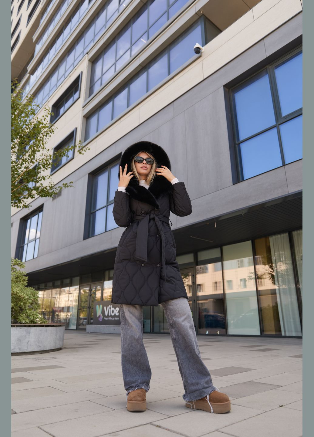 Черное зимнее Пальто MN