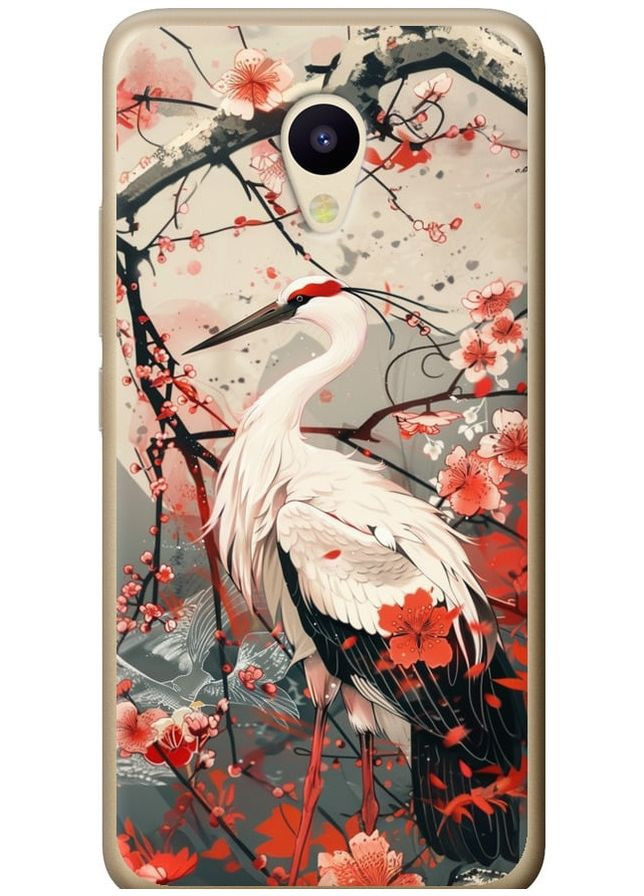Силиконовый чехол 'Аист в цвету сакуры' для Endorphone Meizu M5 (291421209)