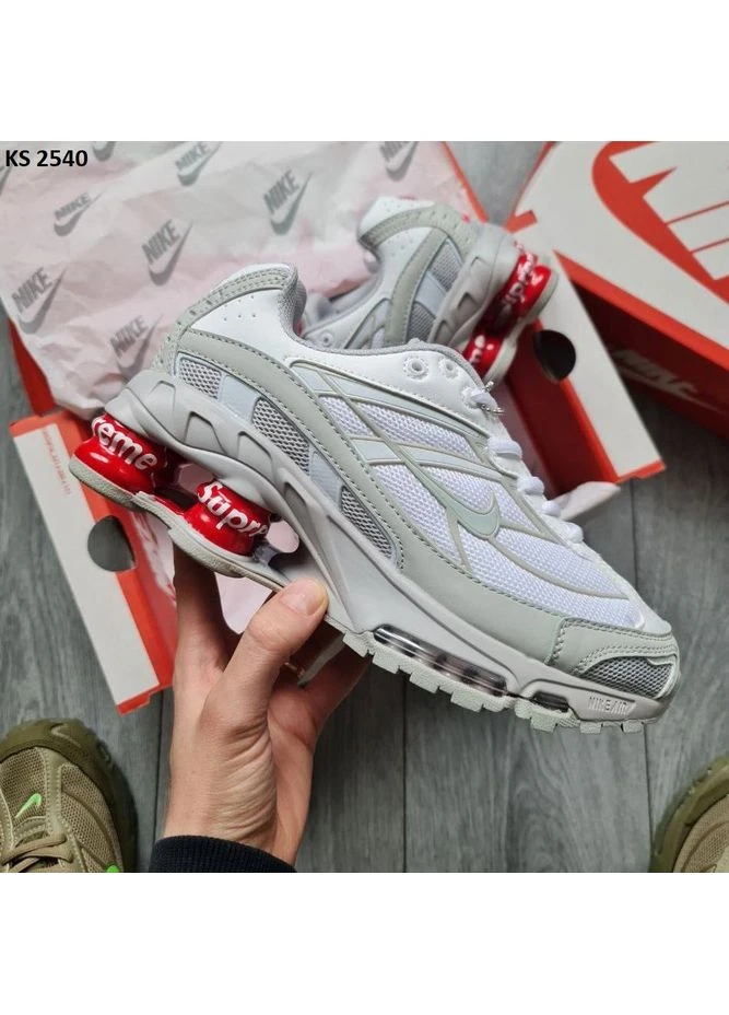 Сірі літні кросівки nike shox tl ride2 supreme gray найк шокс тл сірі No Brand