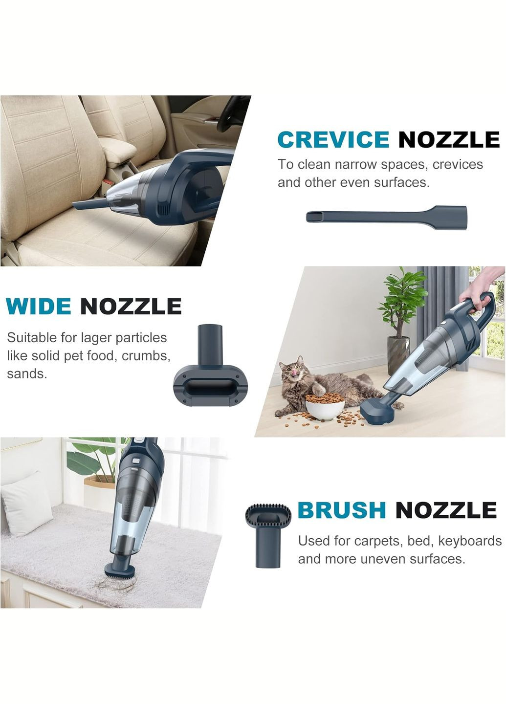 Аккумуляторный 8 кПа с сильным всасыванием, Автомобильный пылесос Аккумуляторный, Мини-портативный аккумуляторный пылесос, 30 мин Unbranded (317195330)