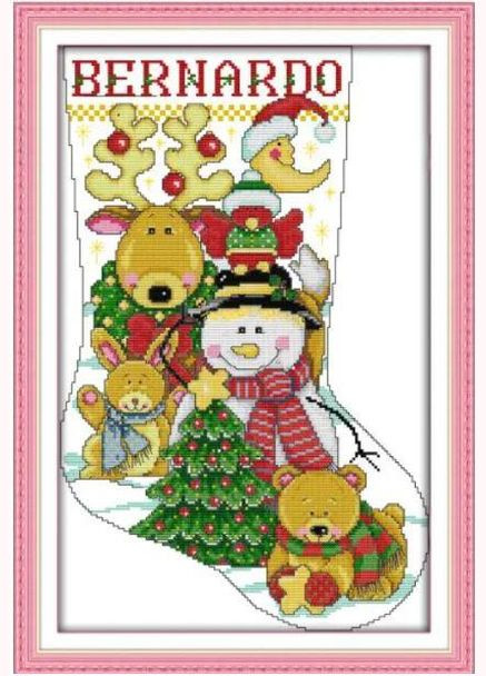 Набор для вышивания по нанесённой на канву схеме "Christmas stockin5". AIDA 14CT printed, 32*47 см Joy Sunday (313613641)