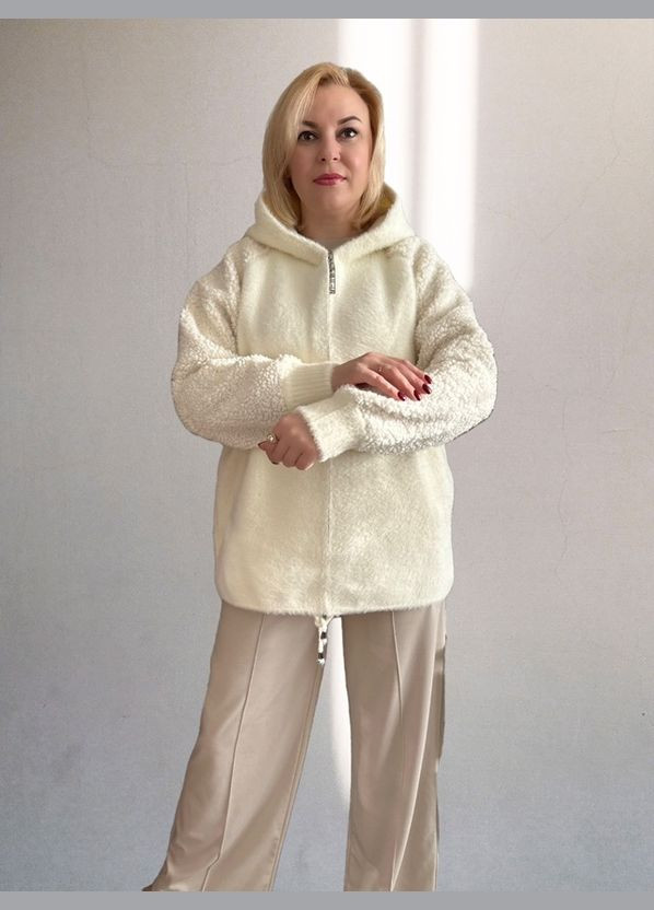 Белая женская куртка из шерсти "альпака" Value Plus