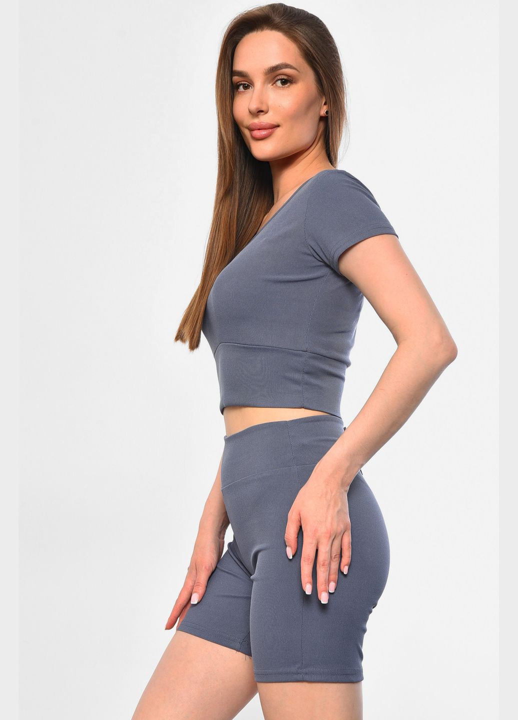 Костюм женский серого цвета Let's Shop (296551752)