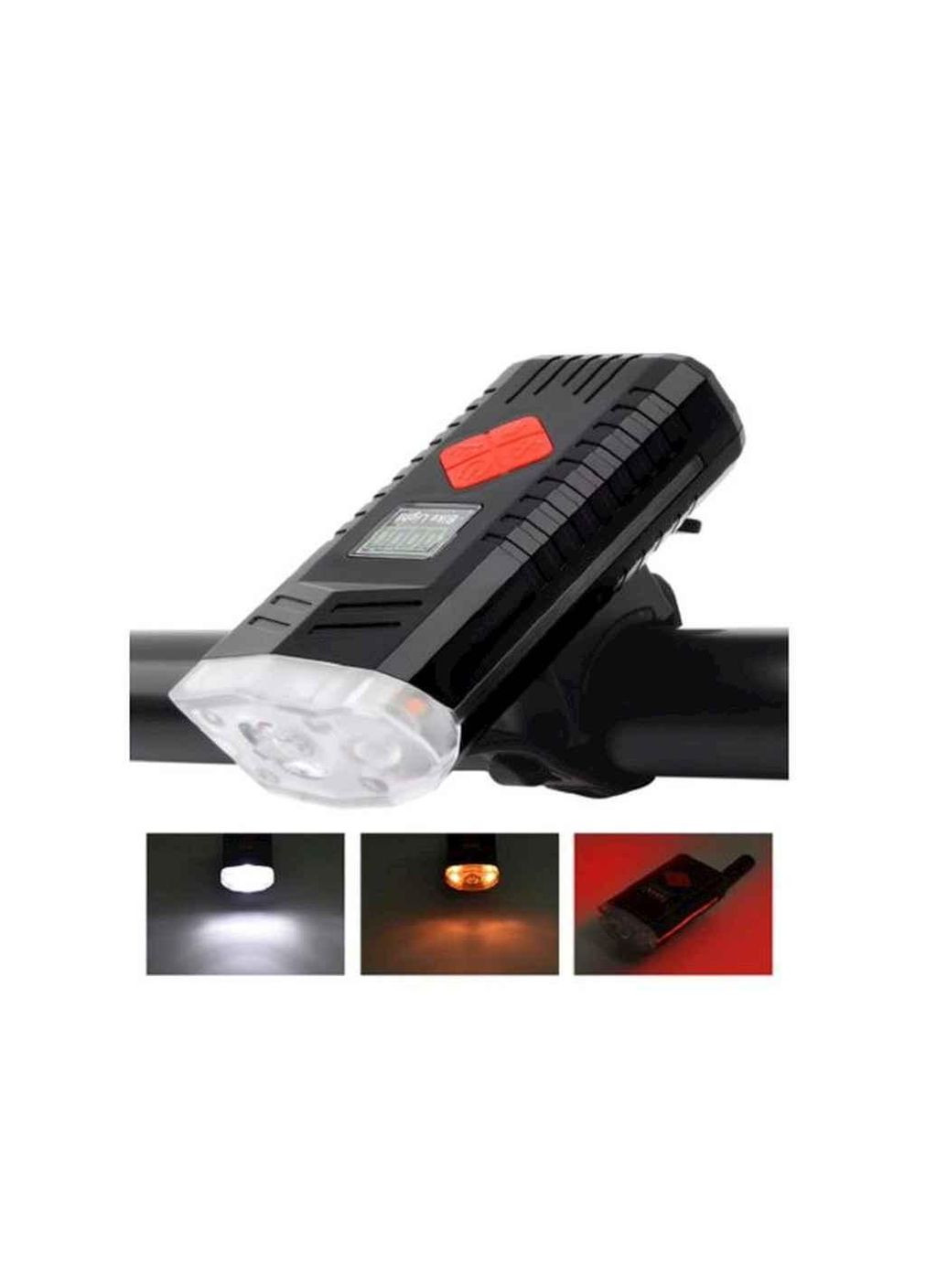 Ліхтарик акумуляторний для велосипеда 6реж. сигнал 9.5*4.5*4.5см VL97746 ТМ Stenson (319867451)