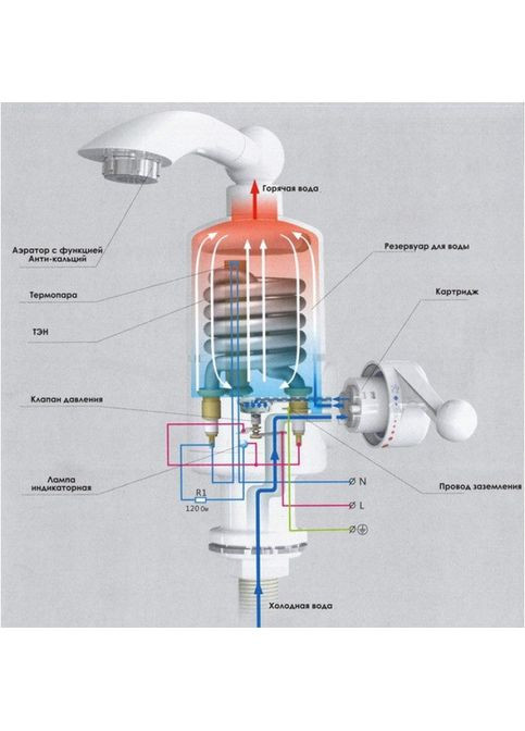 Проточний водонагрівач на кран змішувач бойлер MDR No Brand (371794147)