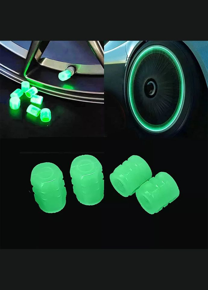 Ковпачки на ніпель, світлонакопичувачі, що світяться зеленим кольором у темряві. No Brand (340825713)