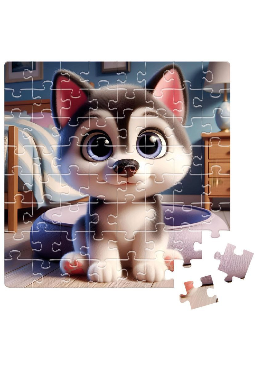 Пазли De.tail. Малий хаскі. 64 деталі DT1234-16 Vladi toys (366683129)