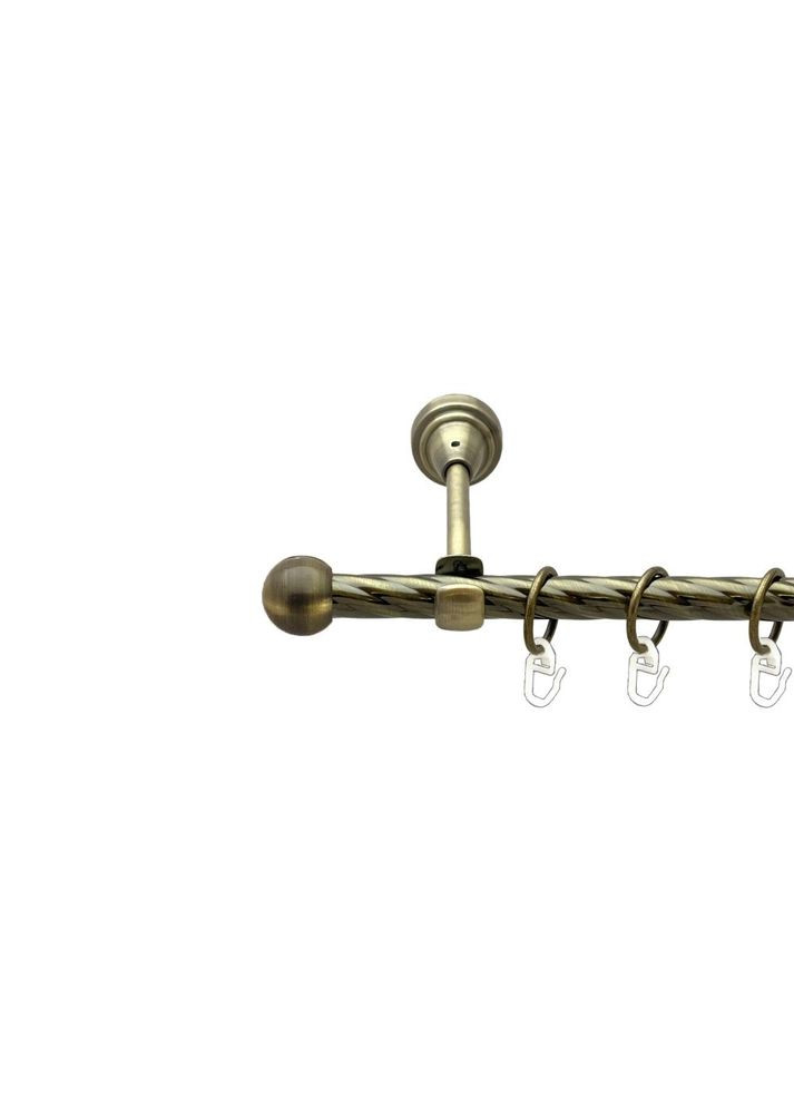 Карниз Куля Болонь металевий однорядний відкритий скручена труба Антик 16 мм 240 см (00-00022331) ORVIT (300689598)