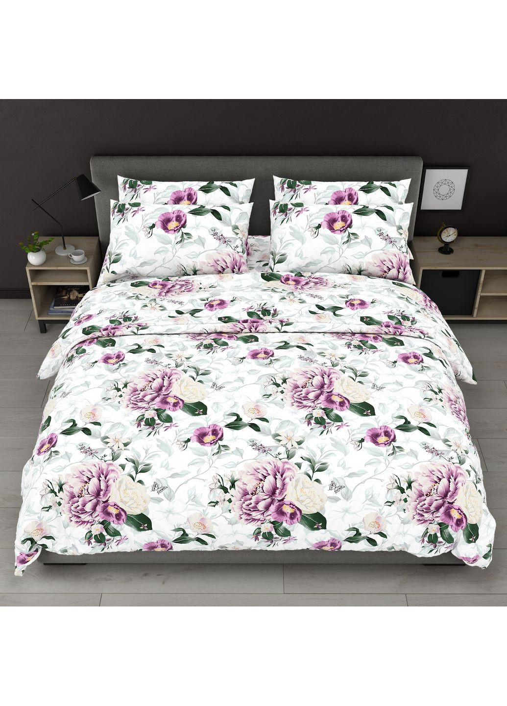 Комплект постельного белья Бязь Голд "Пион" Двухспальный 180х220 см No Brand (367165532)