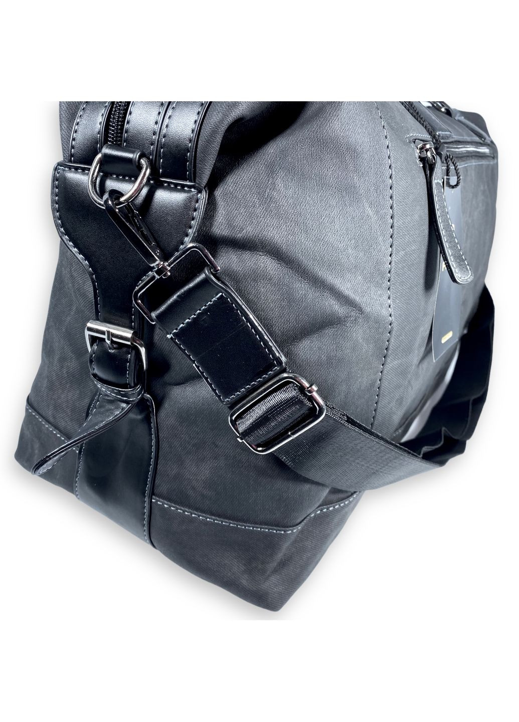 Дорожная сумка из экокожи 2 отдела внутренние карманы съемный ремень размер: 50*30*20 см черная Filippini (285814818)
