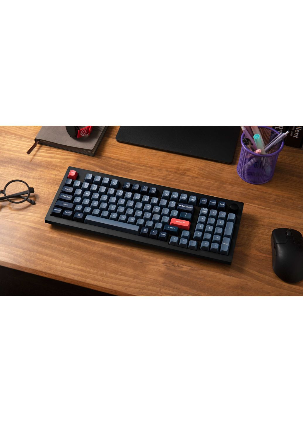 Клавіатура механічна V5 Max 100Key, Gateron Jupiter Banana, Knob, WL/BT/USB-A, Hot-Swap, QMK, EN/UKR, RGB, чорний Keychron (367854295)