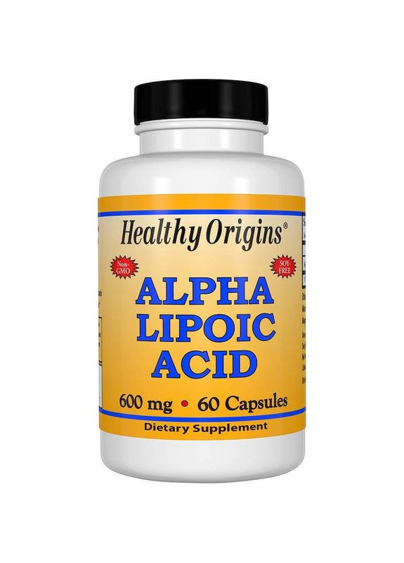 Альфа-липоевая кислота, Alpha Lipoic Acid, 600 мг, 60 капсул Healthy Origins (322065362)