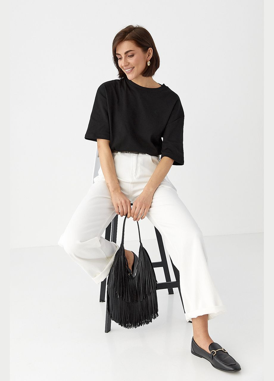 Однотонная базовая футболка Lurex - (323190183)