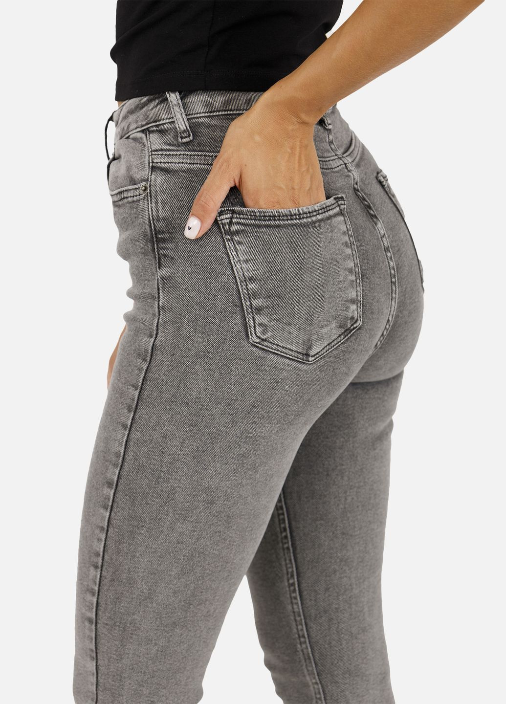 Жіночі джинси, slim колір сірий CB-00257498 Yuki - (309000519)