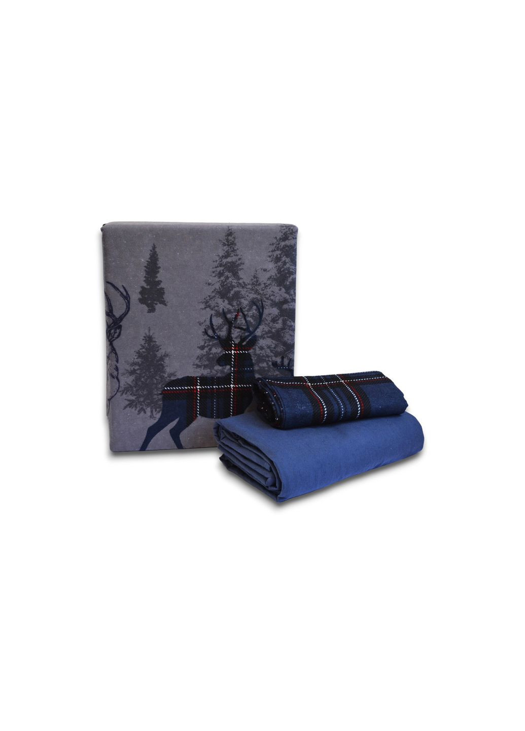 Комплект постільної білизни Flanel 200×220 см Happinies Navy Blue First Choice (365814827)