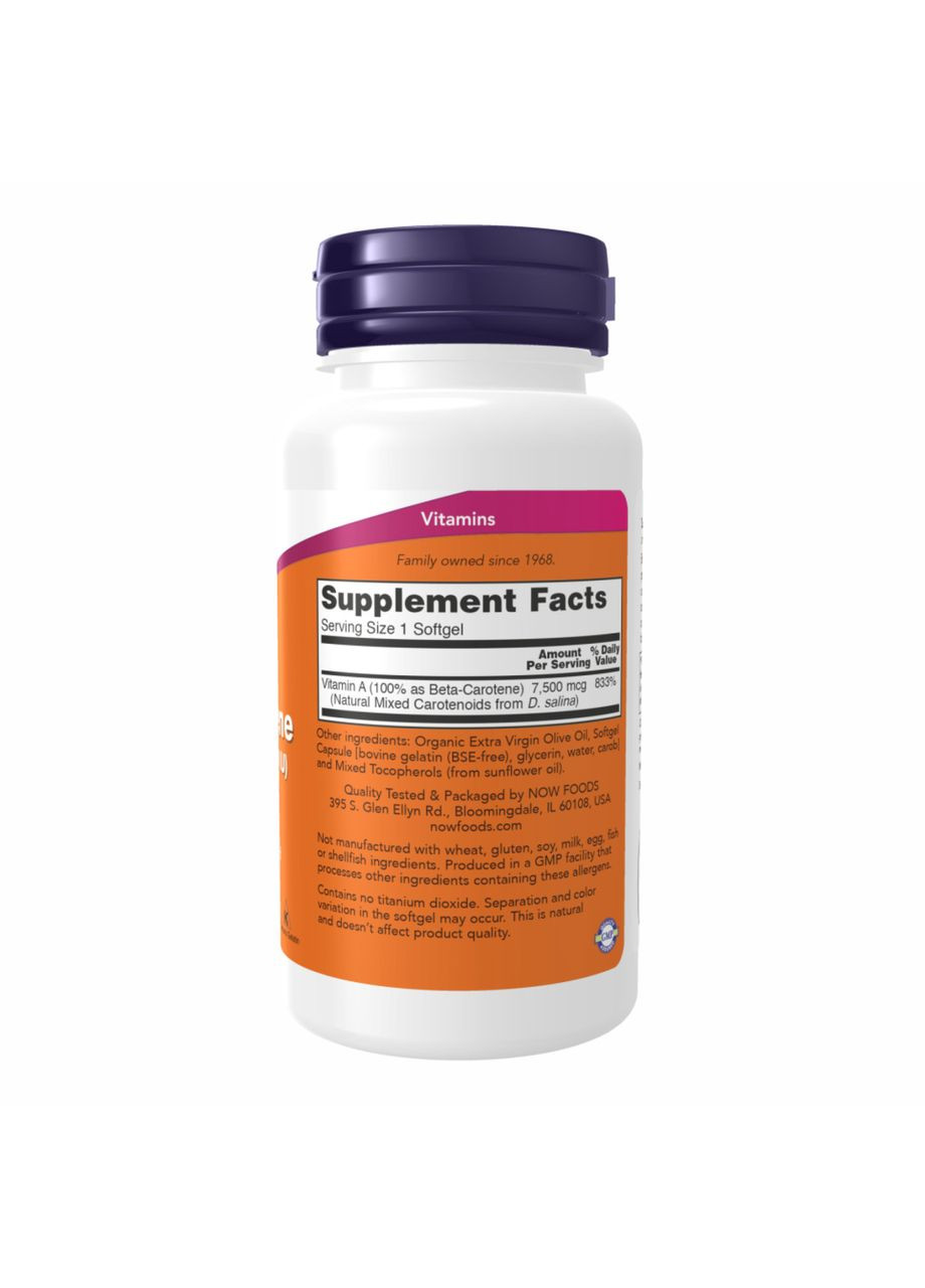 Beta Carotene 25000 - 90 sgels Now Foods (369398003)