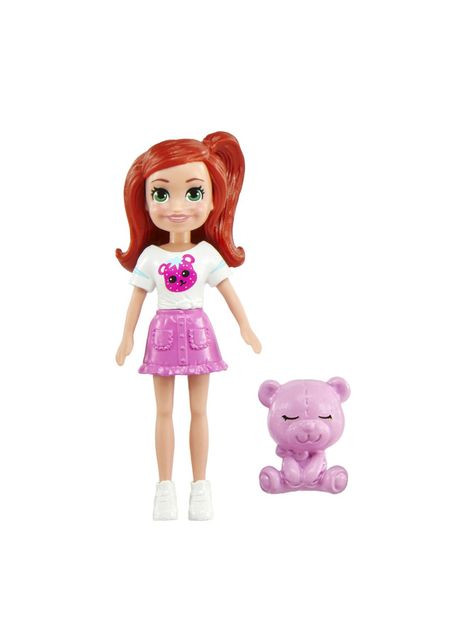 Игровой набор Стильный гардероб модницы рыжие волосы и розовый мишка (HKV88/JCB22) Polly Pocket (366979080)