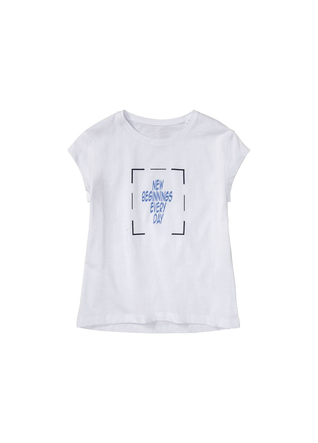 Біла демісезонна футболка бавовняна з принтом для дівчинки lidl 498049 білий Pepperts